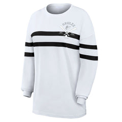 Baltimore Orioles WEAR by Erin Andrews Women's Oversized Long Sleeve Striped T-Shirt Discount