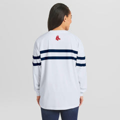 Boston Red Sox WEAR by Erin Andrews Women's Oversized Long Sleeve Striped T-Shirt Near Me