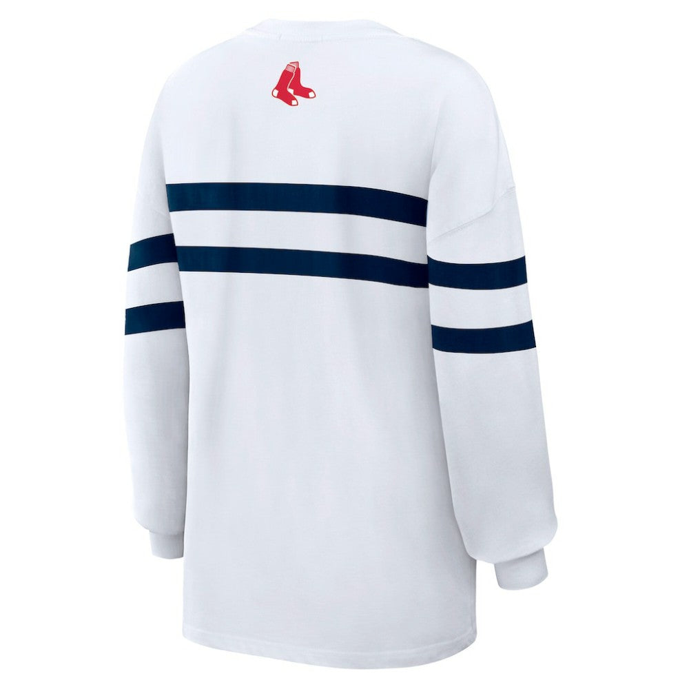 Boston Red Sox WEAR by Erin Andrews Women's Oversized Long Sleeve Striped T-Shirt Near Me