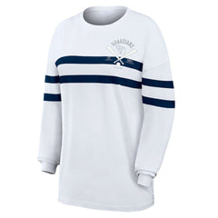 Cleveland Guardians WEAR by Erin Andrews Women's Oversized Long Sleeve Striped T-Shirt Online