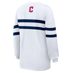 Cleveland Guardians WEAR by Erin Andrews Women's Oversized Long Sleeve Striped T-Shirt Online
