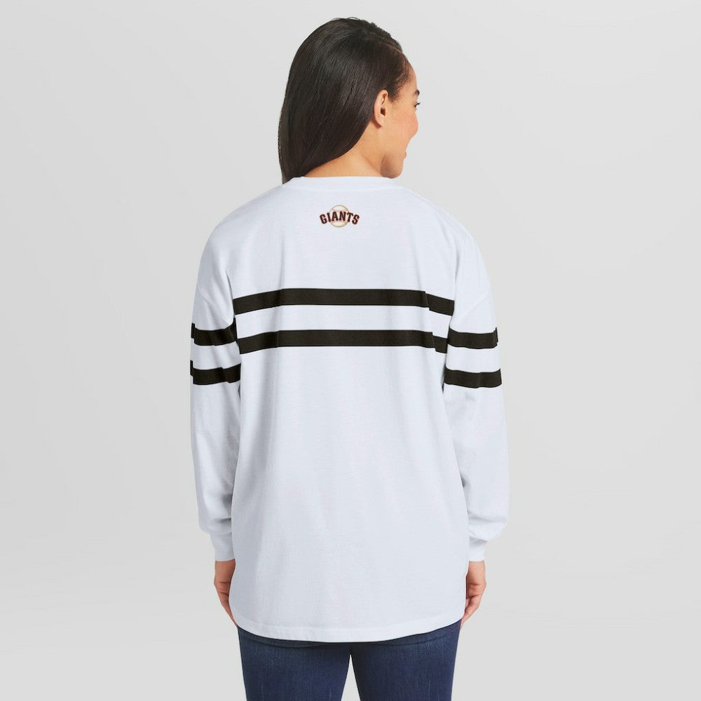 San Francisco Giants WEAR by Erin Andrews Women's Oversized Long Sleeve Striped T-Shirt Online