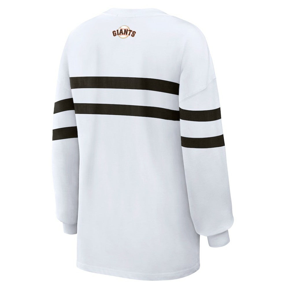 San Francisco Giants WEAR by Erin Andrews Women's Oversized Long Sleeve Striped T-Shirt Online