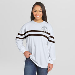 San Diego Padres WEAR by Erin Andrews Women's Oversized Long Sleeve Striped T-Shirt Discount