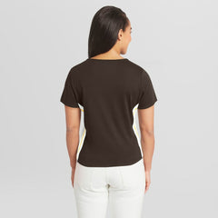 San Diego Padres WEAR by Erin Andrews Women's Notch Neck Cropped T-Shirt Sale