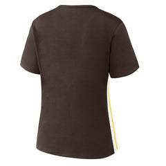 San Diego Padres WEAR by Erin Andrews Women's Notch Neck Cropped T-Shirt Sale