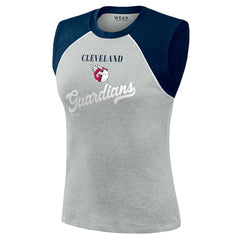 Cleveland Guardians WEAR by Erin Andrews Women's Cropped Raglan Tank Top Discount