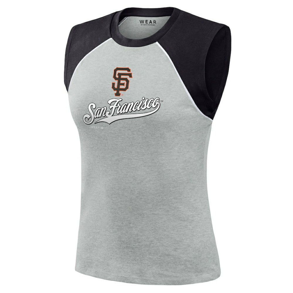 San Francisco Giants WEAR by Erin Andrews Women's Cropped Raglan Tank Top for sale