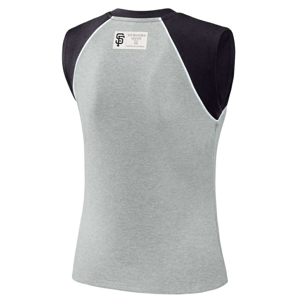 San Francisco Giants WEAR by Erin Andrews Women's Cropped Raglan Tank Top for sale