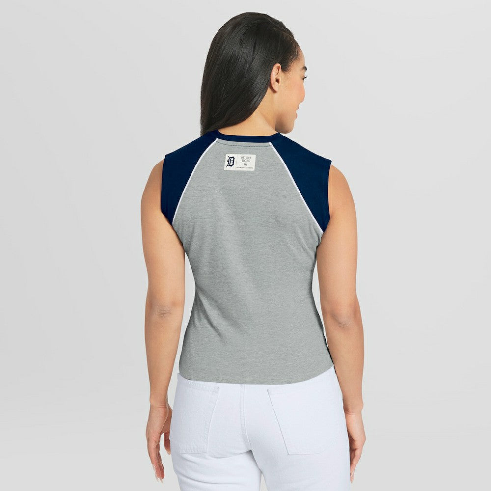 Detroit Tigers WEAR by Erin Andrews Women's Cropped Raglan Tank Top Near Me