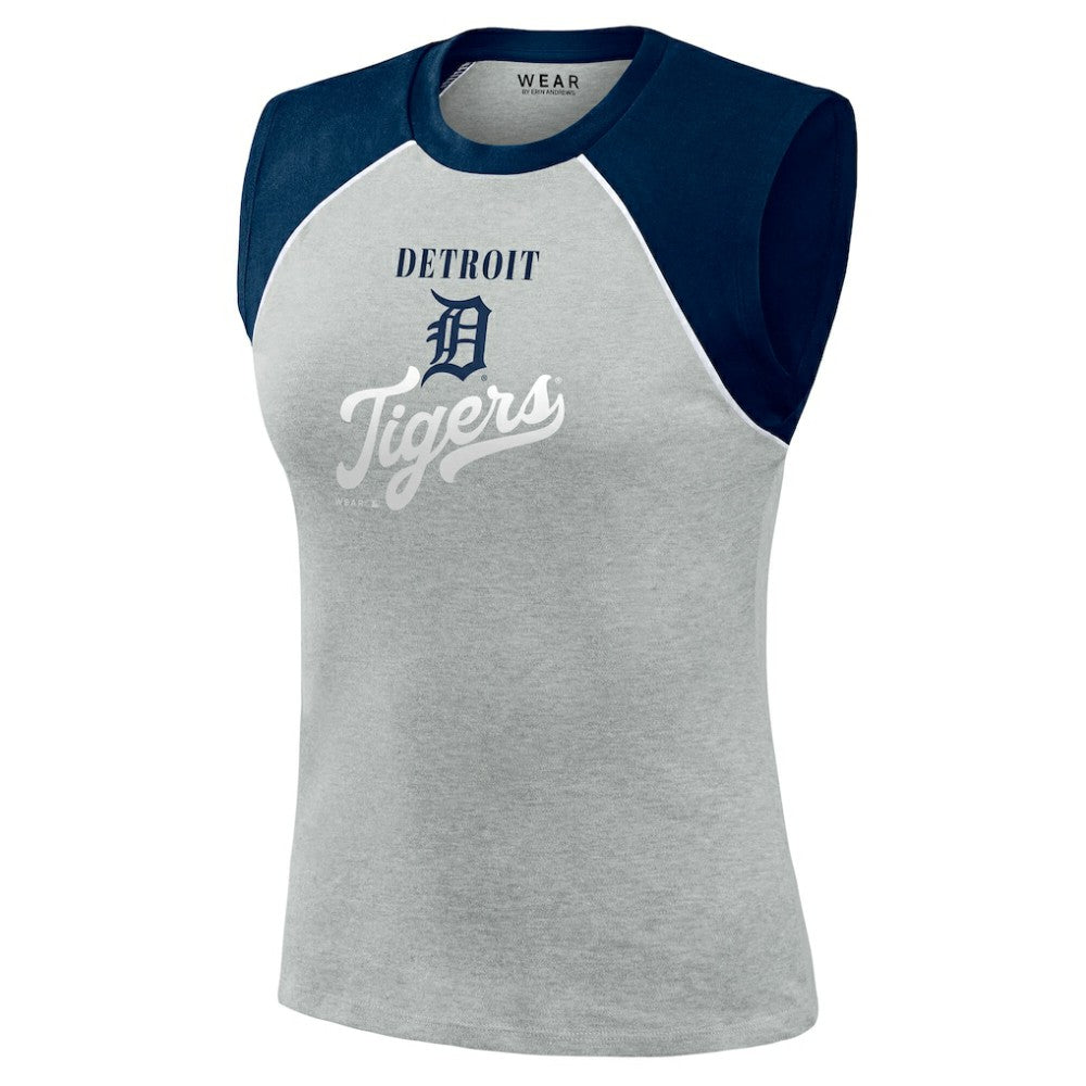 Detroit Tigers WEAR by Erin Andrews Women's Cropped Raglan Tank Top Near Me