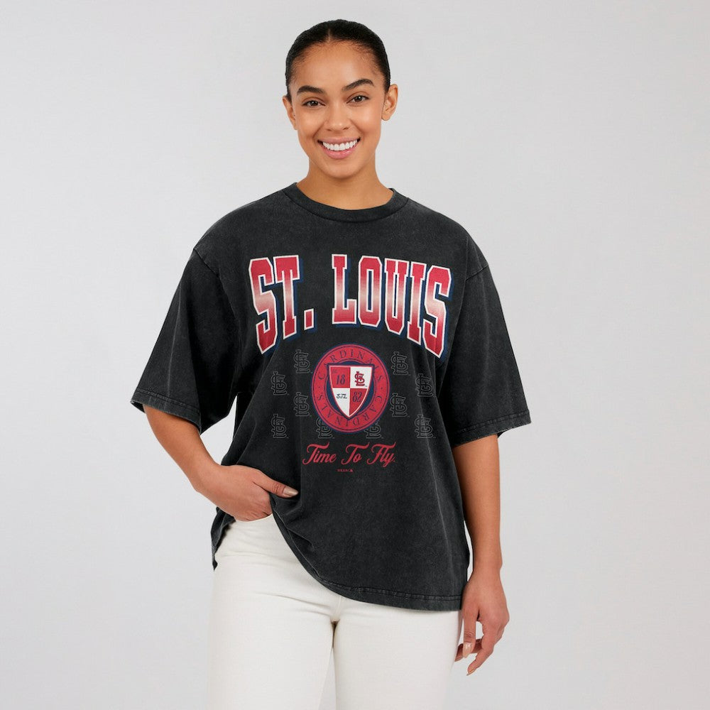 St. Louis Cardinals WEAR by Erin Andrews Women's Oversized Boyfriend T-Shirt Discount