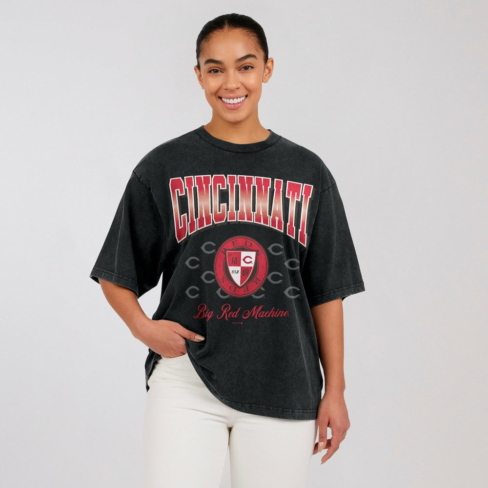 Cincinnati Reds WEAR by Erin Andrews Women's Oversized Boyfriend T-Shirt Discount