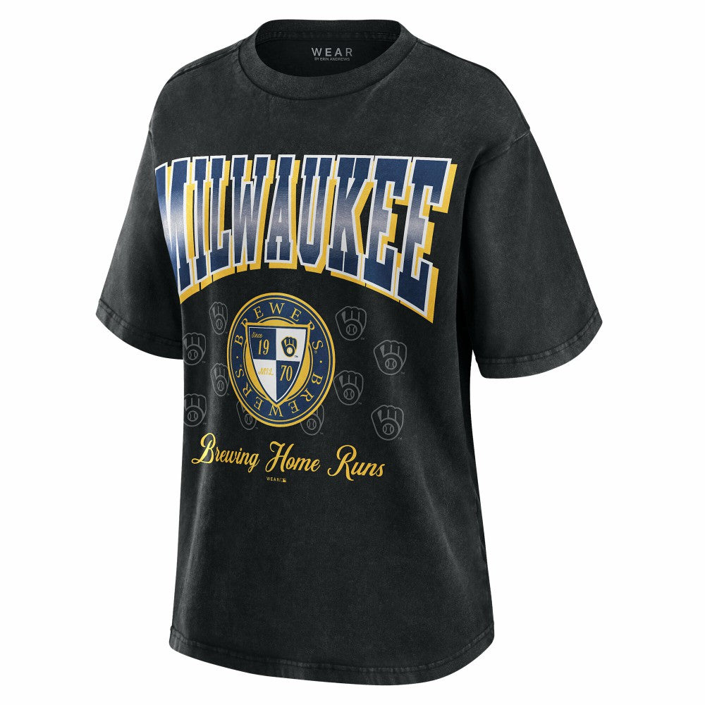 Milwaukee Brewers WEAR by Erin Andrews Women's Oversized Boyfriend T-Shirt Online