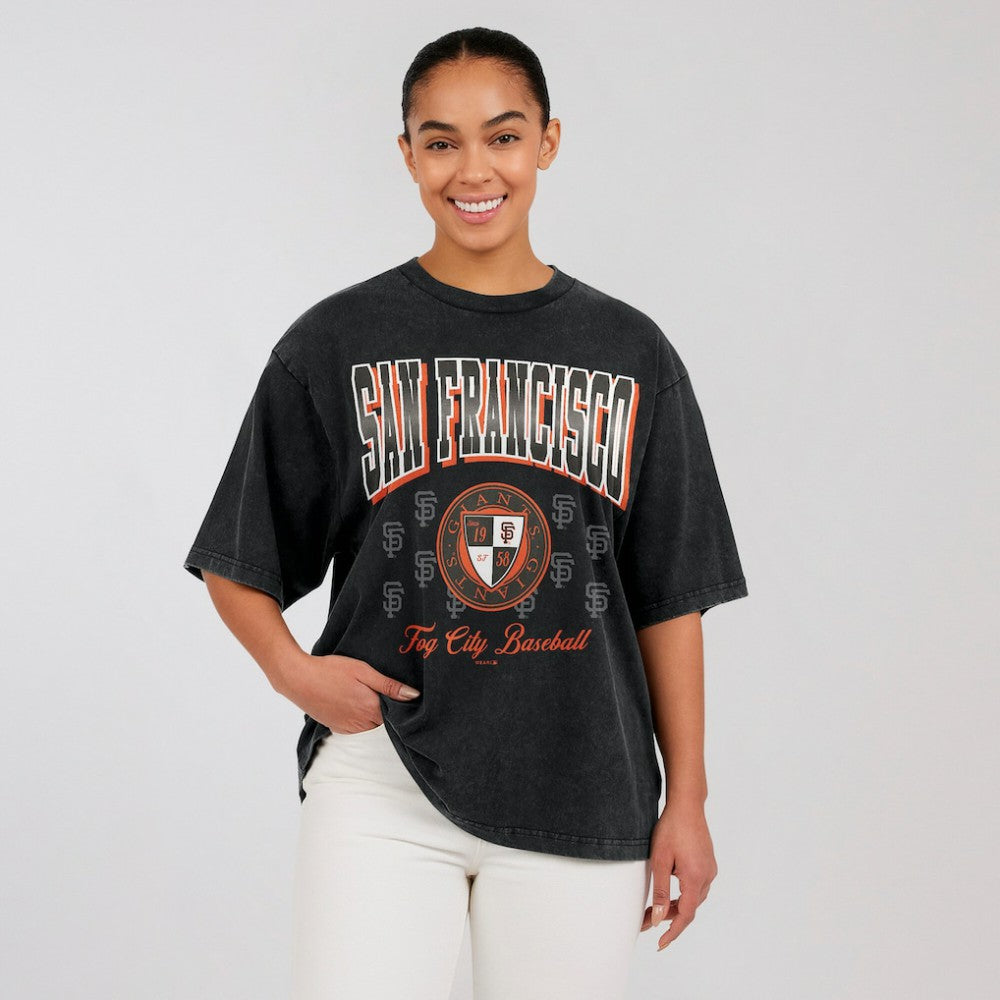 San Francisco Giants WEAR by Erin Andrews Women's Oversized Boyfriend T-Shirt Near Me