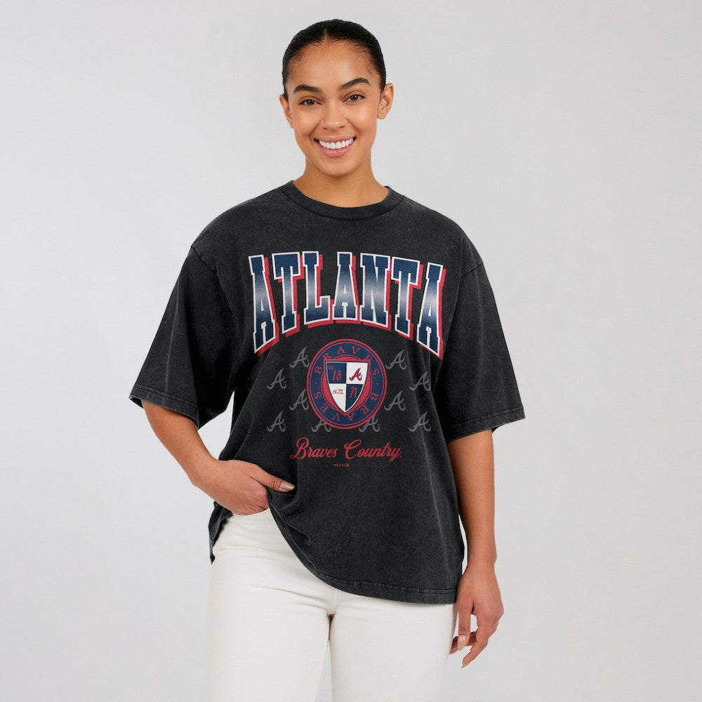 Atlanta Braves WEAR by Erin Andrews Women's Oversized Boyfriend T-Shirt Online