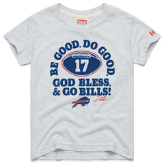 Josh Allen Buffalo Bills Homage Youth Be Good Do Good Signature Tri-Blend T-Shirt - Gray - NFL