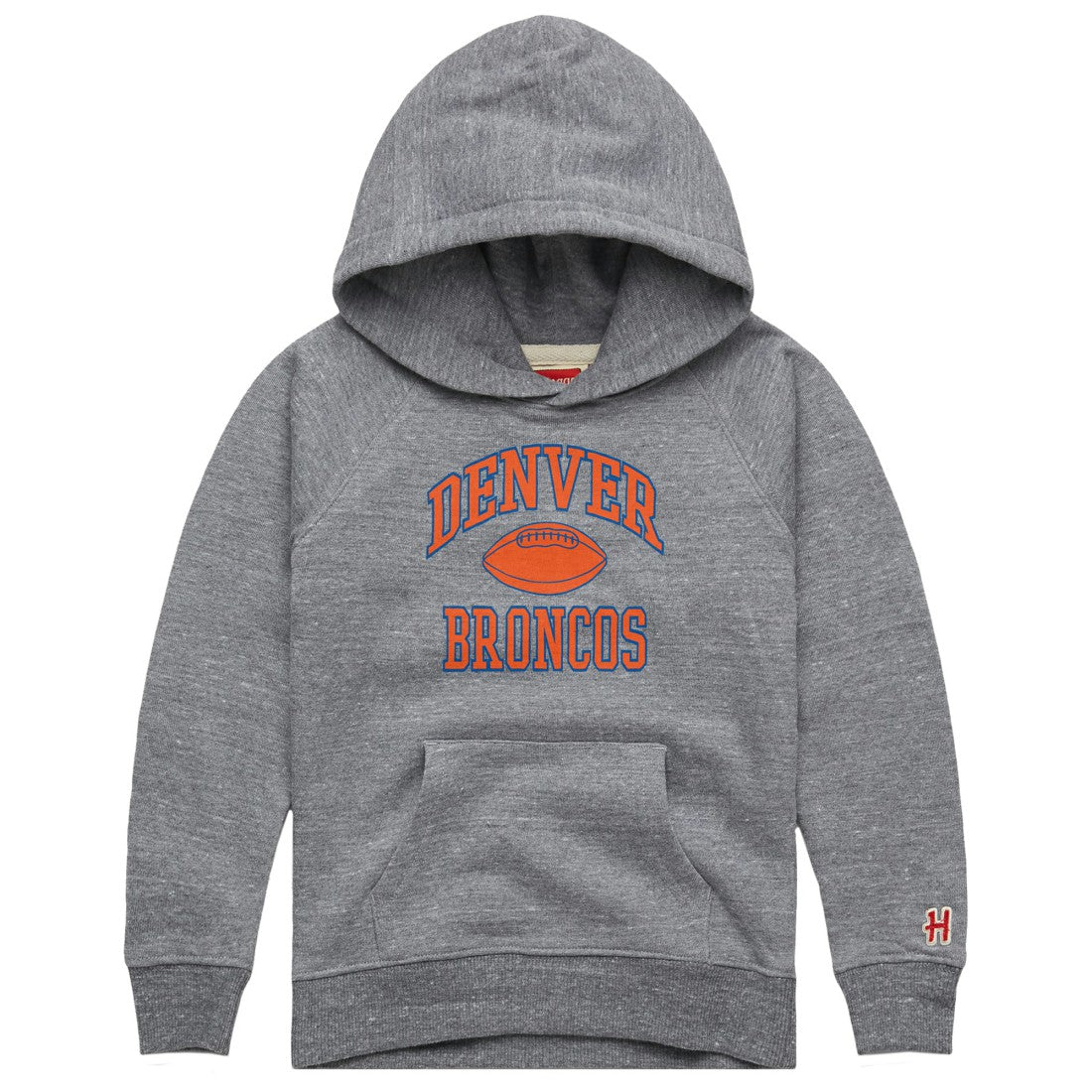 Denver Broncos Homage Youth Gridiron Tri-Blend Hoodie - Gray - NFL