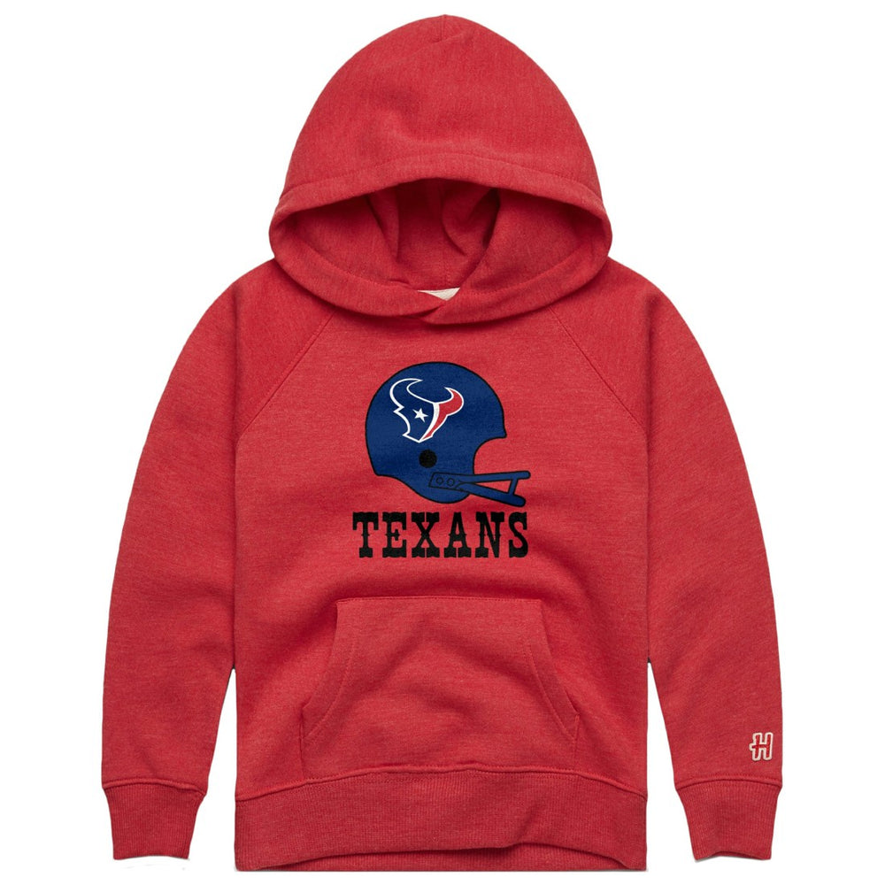 Houston Texans Homage Youth Big Helmet Tri-Blend Hoodie - Red - NFL