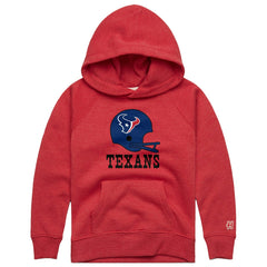 Houston Texans Homage Youth Big Helmet Tri-Blend Hoodie - Red - NFL
