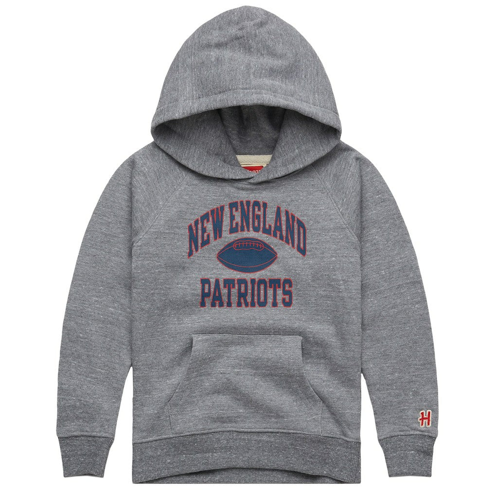 New England Patriots Homage Youth Gridiron Tri-Blend Hoodie - Gray - NFL