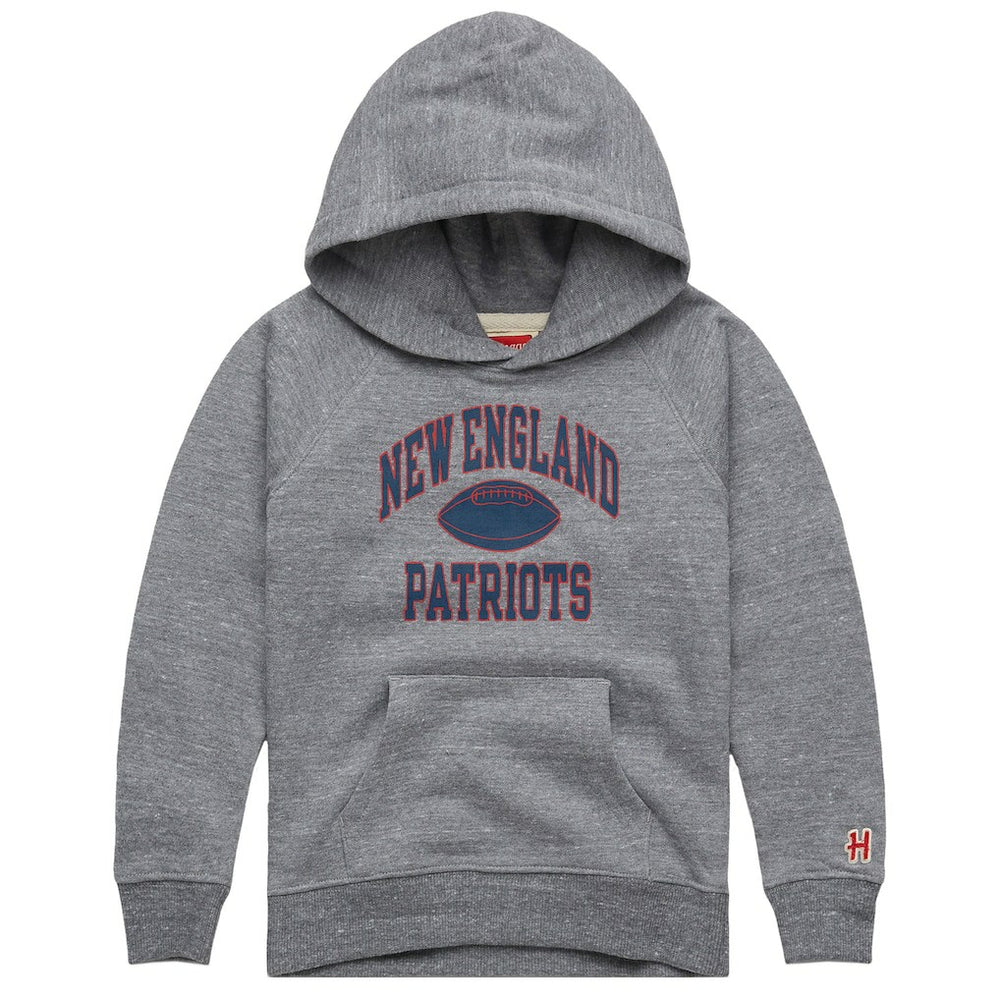 New England Patriots Homage Youth Gridiron Tri-Blend Hoodie - Gray - NFL