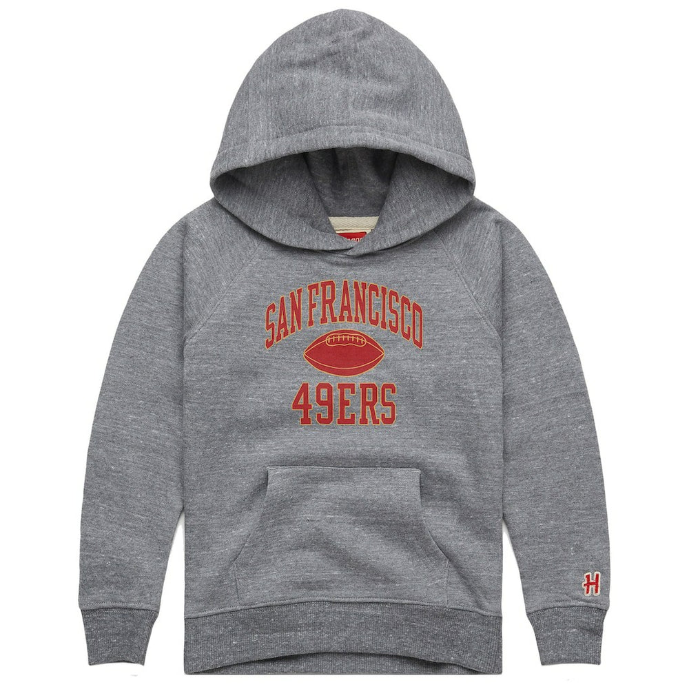San Francisco 49ers Homage Youth Gridiron Tri-Blend Hoodie - Gray - NFL
