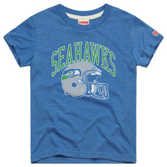 Seattle Seahawks Homage Youth Retro Helmet Tri-Blend T-Shirt - Royal - NFL