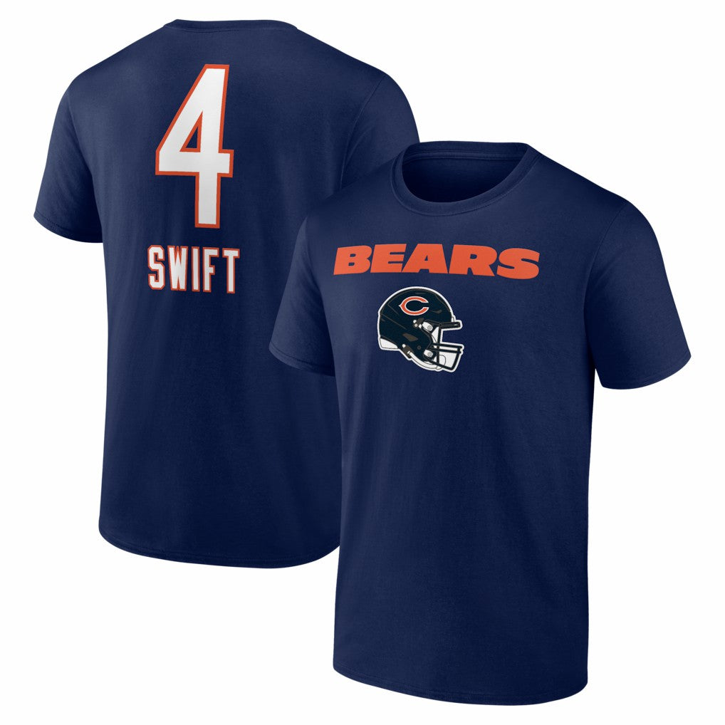 D'Andre Swift Chicago Bears Team Wordmark T-Shirt - Navy - NFL