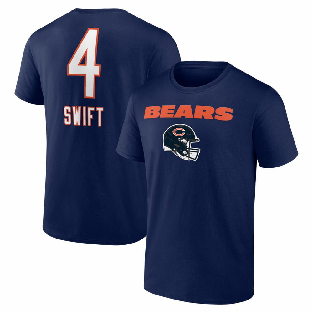 D'Andre Swift Chicago Bears Team Wordmark T-Shirt - Navy - NFL