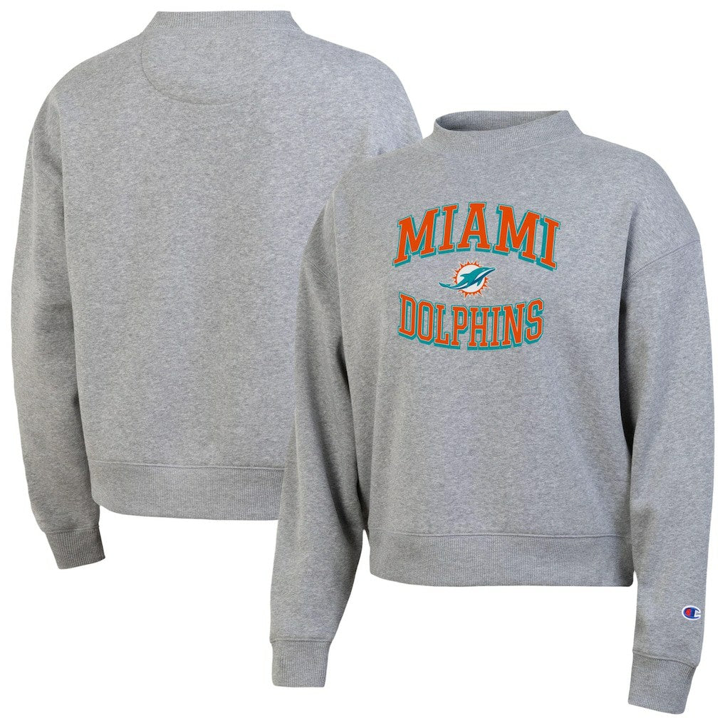 Miami Dolphins Champion Women's Triumph Tri-Blend Sweatshirt - Gray - NFL