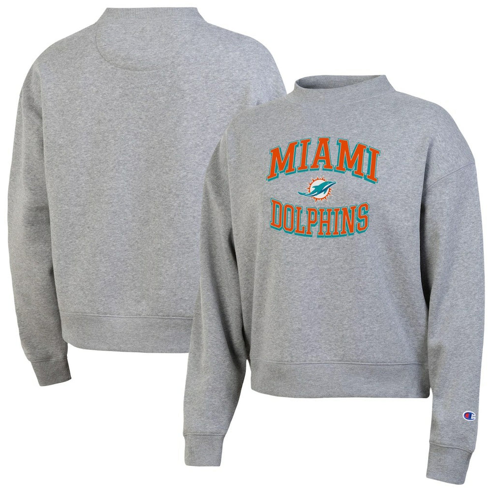 Miami Dolphins Champion Women's Triumph Tri-Blend Sweatshirt - Gray - NFL