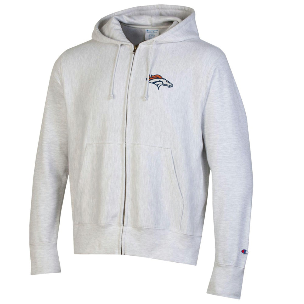 Denver Broncos Champion Reverse Weave Full-Zip Hoodie - Gray - NFL