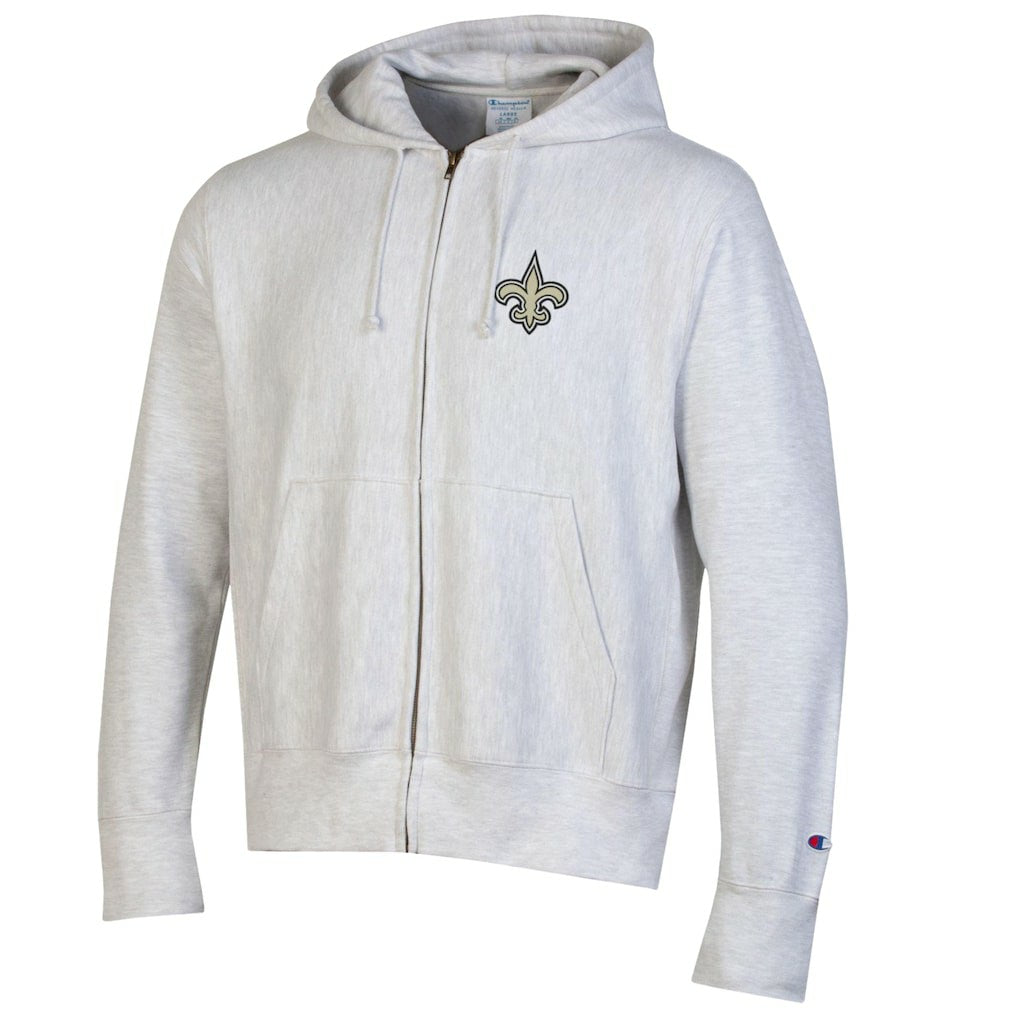 New Orleans Saints Champion Reverse Weave Full-Zip Hoodie - Gray - NFL