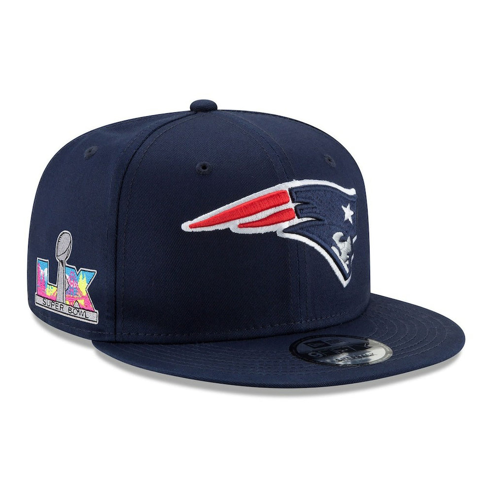 New England Patriots New Era Super Bowl LX Side Patch 9FIFTY Snapback Hat - Navy - NFL