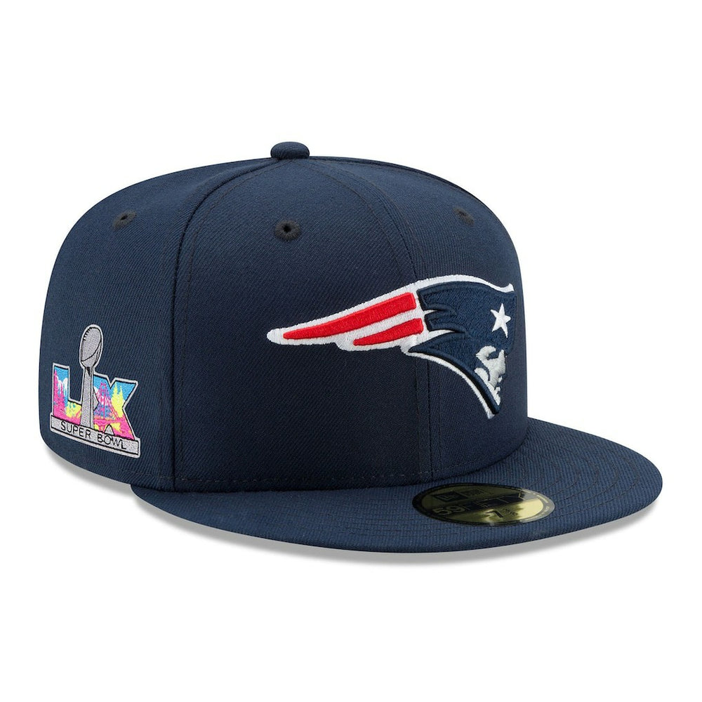 New England Patriots New Era Super Bowl LX Side Patch 59FIFTY Fitted Hat - Navy - NFL
