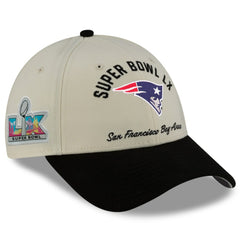 New England Patriots New Era Super Bowl LX 9FORTY Adjustable Hat - Cream/Black - NFL