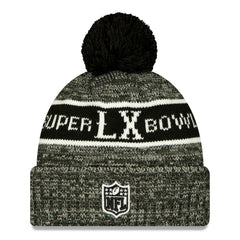 New England Patriots New Era Super Bowl LX Cuffed Knit Hat with Pom - Black - NFL