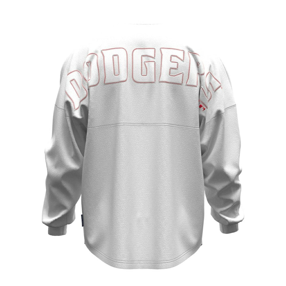 Los Angeles Dodgers Fanatics Women's Baseball Stitch Spirit Jersey Long Sleeve T-Shirt Discount