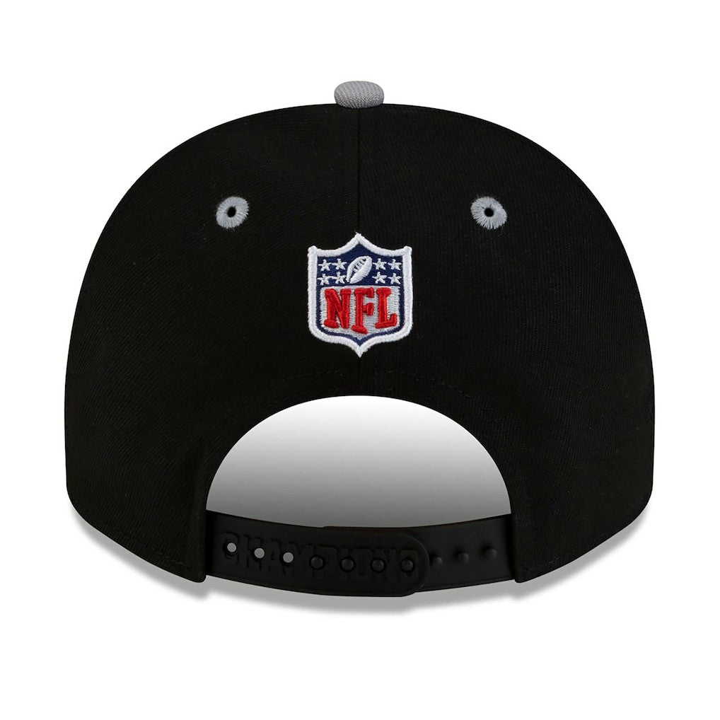 New England Patriots New Era 2025 AFC Champions Locker Room Trophy Collection A-Frame 9FIFTY Snapback Hat - Black - NFL