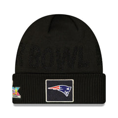 New England Patriots New Era Super Bowl LX Opening Night Cuffed Knit Hat - Black - NFL