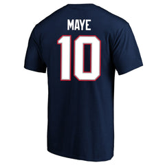 Drake Maye New England Patriots Super Bowl LX Patch Big & Tall Name & Number T-Shirt - Navy - Fanatics