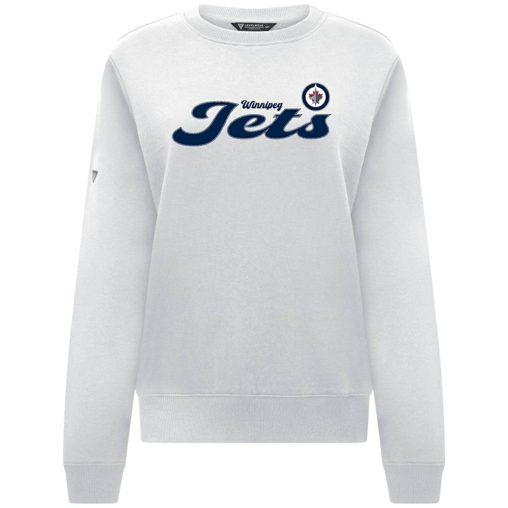 Winnipeg Jets Levelwear Women's Yvette Big Script Tri-Blend Sweatshirt - White | NHL online