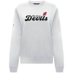 New Jersey Devils Levelwear Women's Yvette Big Script Tri-Blend Sweatshirt - White | NHL discount