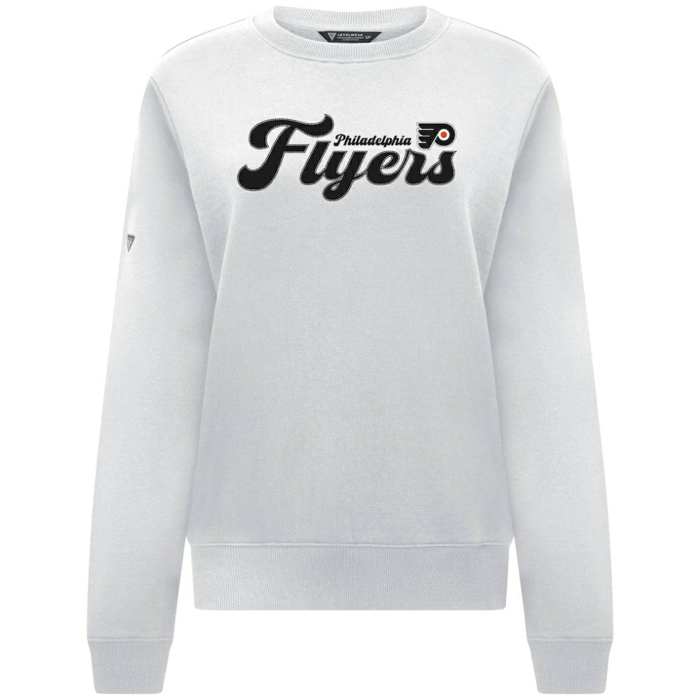 Philadelphia Flyers Levelwear Women's Yvette Big Script Tri-Blend Sweatshirt - White | NHL online