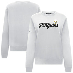Pittsburgh Penguins Levelwear Women's Yvette Big Script Tri-Blend Sweatshirt - White | NHL discount