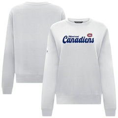 Montreal Canadiens Levelwear Women's Yvette Big Script Tri-Blend Sweatshirt - White | NHL online