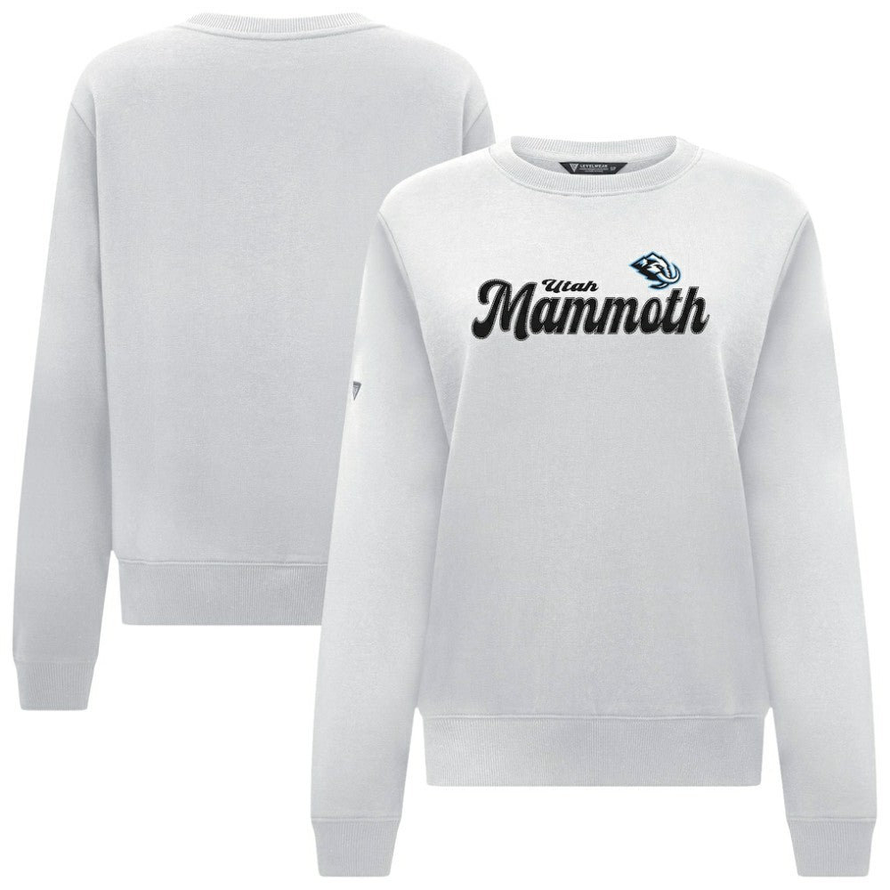 Utah Mammoth Levelwear Women's Yvette Big Script Tri-Blend Sweatshirt - White | NHL discount