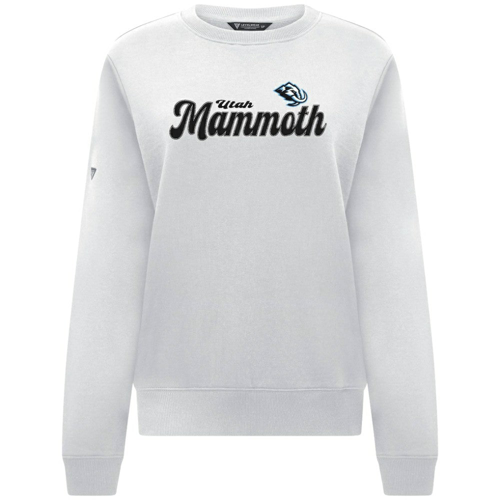 Utah Mammoth Levelwear Women's Yvette Big Script Tri-Blend Sweatshirt - White | NHL discount