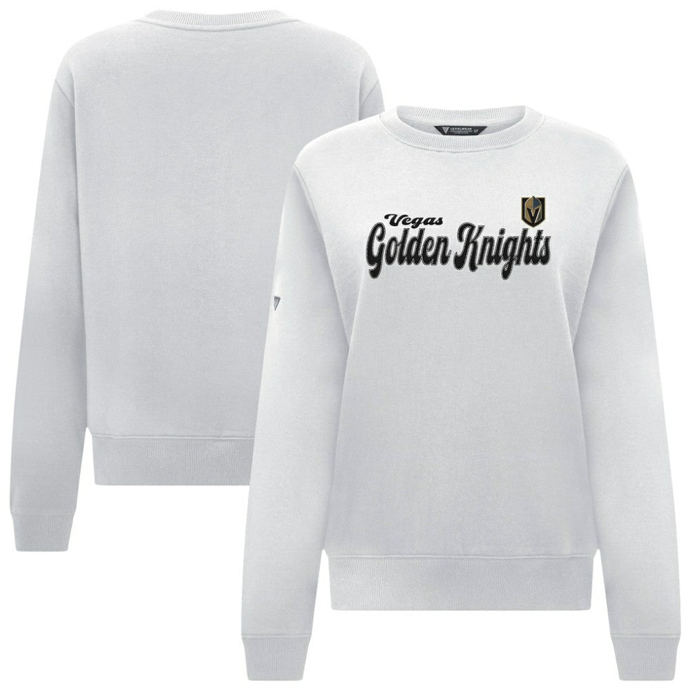 Vegas Golden Knights Levelwear Women's Yvette Big Script Tri-Blend Sweatshirt - White | NHL online